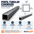 Perfil tubular cuadrado de acero dimensionado